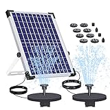 AISITIN Springbrunnen Solar 10W Teichpumpe Solar Solarbrunnen Eingebaute Batterie mit 6 Fontänenstile für Garten Vogel-Bad Teich