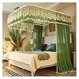 Moskitonetz, 3 seitliche Öffnungen, Baldachin für Mädchenschlafzimmer, Boden mit U-förmiger Halterung für Schlafzimmer, Prinzessinnenbett, Dekoration für Einzel- bis Kingsize-Bett (Farbe: Ma