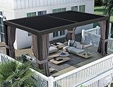 PURPLE LEAF Pavillon 3 x 4 m Wasserdicht Stabil Pergola mit Lamellendach Alu Terrassenüberdachung Hardtop Pavillon mit Moskitonetze und Vorhänge, Grau