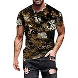 Tshirt Herren,Klassischer Rundhals Kurzarm Fashion Vintage Bedrucktes Shirts Sommer Freizeithemd Dünne Atmungsaktivität Sport Männer T-Shirts Basic Muskelshirt T-Shirts-Oberteile