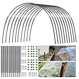 Tebinzi 30PCS Gewächshausreifen Folientunnel Bögen Für Hochbeet Abdeckung Tunnelbögen, Rostfrei Durable Frei Biegbar Gartenreifen, Fiberglas-Stützrahmen Pflanzentunnel Für Pflanzenabdeckung