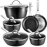 Fadware InduktionsTöpfe Set 10-tlg, Töpfe und Pfannen Sets, Antihaft-Kochgeschirr-Set, für alle Herdarten Induktionsherd Bratpfannen-Sets, Antihaft-Kochgeschirr-Sets