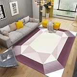 DJHWWD Outdoor Teppich XXL Salon Teppich Lila Geometrische Abstrakte Muster Studie Mehrere Größen Teppich Wohnzimmer 200X300Cm Carpet Bedroom 6Ft 6.7''X9Ft 10.1''
