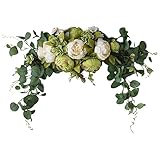 LAPooh KüNstlicher Kranz Künstlicher Pfingstrosen-Bogen-Blumenkranz, Blumenkranz for Festival, Hochzeit, Dekoration, handgefertigt, Frühling, Sommer, Herbst, Wanddekoration Kranz Aus (Color : F-3)