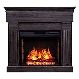 Fireplace Heater – elektrische Stove Heating with Realistic 3D Flame Effect Large Window – Free-Standing Fireplaces – Mute Solid Wood Electric Fireplaces