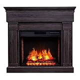 Fireplace Heater – elektrische Stove Heating with Realistic 3D Flame Effect Large Window – Free-Standing Fireplaces – Mute Solid Wood Electric Fireplaces