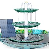 YEEREEN DIY Deko Brunnen,Vogeltränke Sets mit 3,5W Solar Springbrunnen 3 stufige Vogelfütterer für draußen,Vogelbad und DIY Solarbrunnen Abnehmbar und Geeignet für Vogeltränke, Gartendekoration