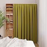 ZILZAL Blackout -Vorhänge, Vorhänge, Schrankgarderobe Türvorhänge, Bücherregal Cloakroom Säschen Staubvorhänge, Rutschvorhänge, Keine Bohrungen Erforderlich, Geeigneter Schrank/Grün/120 * 150 cm