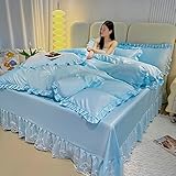 TGPOLI Kingsize bettwäsche,Leichte, Luxuriöse, Seidige Europäische Bettwäsche, Sommerseidenbettbezug, Kissenbezüge, Doppelter Bettbezug, Geschenk,Q,200 * 230 cm (4 Stück)