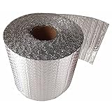 SJMDZZ Isolate Wärmereflektierende Heizkörper-Isolierfolie 4-5mm Selbstklebende Doppelte Alu-Luftpolsterfolie Blasen-Isolierfolie für Garagentor Boden Dach(Size:1x5m(3x16ft))