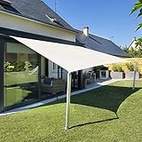 Sunnylaxx 4x5m Sonnensegel Rechteckig, Wasserdicht Sonnenschutz Sunsegel Color Creme, 95% UV-Schutz,für Außenbereich,Garten