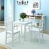 BULANED Fünfteiliges Esstisch-Set, Essgruppe, Esszimmermöbel, Esstisch Mit Stühlen, Dining Table Set, Esszimmer Set,Tischgruppe, Esszimmergruppe, Pinienholz Weiß