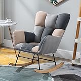 Schaukelstuhl mit Fußstütze, Farbe Mischen Lazy Sofa, Schlitten Ergonomisches Design, Kleine Wohnung Balkon Haus Freizeit Schaukelstuhl Recliner (Color : Style 2, Size : A)