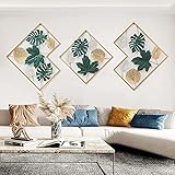 TROONZ 3Pcs Set Metall Wanddeko, Moderner Leichter Luxusstil Wandkunst Wanddekoration für Arbeitszimmer Wohnzimmer Schlafzimmer Hotel,170 * 71cm
