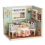 Detazhi Holzblock DIY Holzpuppen Haus Handcraft Miniatur Kit Küche Ecke Modell Möbel (Farbe: Mehrfarbig, Größe: 15,1 * 11.6 * 13.1cm) (Color : Multicolored, Size : 15.1 * 11.6 * 13.1cm)