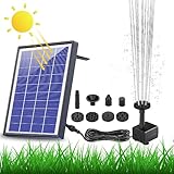 AISITIN 6.5W Solar Springbrunnen Eingebaute1500 mAh Batterie Upgraded Solar Teichpumpe Wasserpumpe Solar Schwimmender Fontäne Pumpe mit 6 Fontänenstile für Garten, Vogel-Bad,Teich,Fisch-Behälter