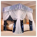 BUJOG Bettvorhang, Himmelbett, Betthimmel, Schattierung, Moskitonetz, Prinzessinnenvorhänge, Baldachin für Mädchen, Einzel-/Kingsize-Bett, erhältlich in Allen Jahreszeiten (Größe: 2 x 2,2 m/6,6 x