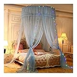 EnixWh Kuppelbett-Überdachung, Decken-Moskitonetz, einzigartiger Stil, Kuppelbettnetz, Bettvorhänge, Baldachin für Twin-Full-Queen-King-Size-Betten, Haken, Sekundenkleber