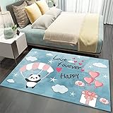 Kunsen fußbodenheizung Teppich babyzimmer Teppich Junge Cartoon bedruckter Blauer Schlafzimmer Teppich Haushalts Bett Matte bequem teppiche fürs kinderzimmer 80x120cm