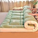 Dremdo Roll Up Camping Matratze Tatami Matte Faltbare Matratze Für Bett Couch Matratze Pad Mit Rutschfesten Riemen, Roll Up Faltende Weiche Tragbare Schlafunterlage,Grün,150x200cm