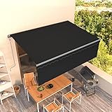 Festnjght Gelenkarmmarkise Automatisch Markise Wasserdicht Outdoor-Markise Terrassenmarkise Markisen Für Terrasse Balkon mit Volant 4x3 m Anthrazit