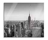 traumhafte Empire State Building Herdabdeckplatte & Spritzschutz aus Echtglas | Für Herd-Kochfelder | 60x52 cm