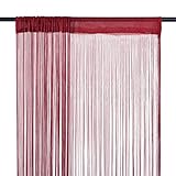 TEKEET Home Furniture Fadenvorhänge, 2 Stück, 140 x 250 cm, Burgunderrot