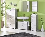 Schildmeyer Komplettes Badezimmer Bad Quadra Weiß/grau 5teilig Set (127617+ 700748 + 12.