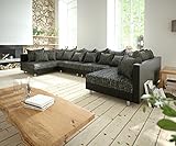 DELIFE Couch Clovis XL Schwarz Wohnlandschaft erweiterbares Modulsofa