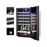 Weinkühler und Kühlschrank Freistehender Weinkühler Kühlschrank Edelstahl mit Glastür Zigarrenschrank Weinkühler Konstante Temperatur Kühlschrank Wein