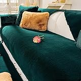 Sofabezug Ecksofa 1 2 3 4 Sitzer Kaninchen Plüsch Couch/Sofa Bezüge, Universelle rutschfeste Couch Bezug L-Form Sofaschoner Katze, Waschbar Sofaschutz, Sofaüberwurf, Sofa Überwurf,J-70x210cm