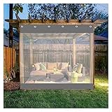 YIQIFLY Transparente PVC Trennvorhänge mit Ösen, Outdoor Planenvorhänge 0,5mm Klar Seitenteile für Pavillons, Pergola, Balkone, Gärten, Garage, Vorbau (Color : Gris, Size : 2.5x2.5m/8.2x8.2ft)