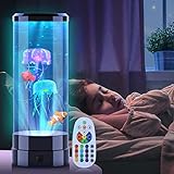 FRANDEK Quallen Lavalampe, RGB Stimmung Wasser Lampe mit 16 Farbe & 4 Lichtmodi LED Quallen Aquarium Lampe für Zuhause Büro Dekoration Tolle Geschenke für Kinder