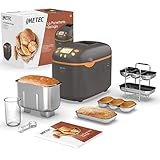 Imetec La Panetteria +Zeroglu, Gerät für Brot, Ciabattas, Brötchen und Kuchen mit natürlichen und glutenfreien Mehlsorten, 20 Programme, 2 Rührschaufeln, kontrollierte Aufgehtemperatur, Rezeptheft