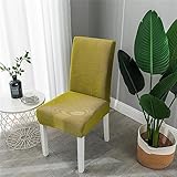 Stuhlhussen 6 Stück Universal, Grün überprüftes Stricken Universal Stuhlhussen aus Polyester Elastische Moderne Beschützer Langlebig Stuhlhussen für Esszimmer, Hotel, Bankett, Hochzeit, Partys Deko