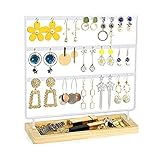 Schmuckständer Ohrring Halter 3 Schichten Schmuck Organizer Display Tree 360 ​​Drehen von Acryl Classic Stand Hang Ohrring Halskette Armband Lagerung Schmuckhalterung/Schmuckhalter ( Color : White-3-1