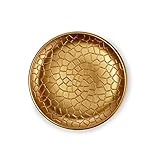 Flanacom PREMIUM Dekoschale aus Holz - Tisch-Deko mit Verzierungen - Design Holz-Schale - Wohnaccessoires - Robustes Deko-Tablett - Obst-Schale - Moderne Deko Wohnzimmer - ca. 28 x 28cm - Gold