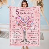 RESPRO 5-jähriges Mädchen Geburtstagsgeschenke Decken, personalisierte Decke für niedliches Mädchen, fünfter Geburtstag Dekorationen für Mädchen, Beste Geburtstagsgeschenke,Wurf Decke 60'X80'