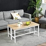 FURNITABLE 2er Sitzbänke für Esszimmertisch, Küchenbank 100x30x45cm für Küche, Wohnzimmer, Eingang, Schlafzimmer, Natürlich-Weiß