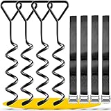 SCHMITZ.Tools Bodenanker Trampolin Erdanker Trampolin Set - Extra sichere Premium Ausführung - Trampolin Anker - Trampolin Befestigung Boden - Erdhaken - Verstellbarer XXL-Gurt - 2,50m - Rostfrei
