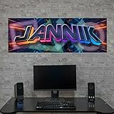 vr213 tjapalo® Xtra-Robust Gamer Poster mit Namen Wandbild Gaming Zimmer cooles gamer wandtattoo junge name Gamer Bild für die Wand Poster für Teenager, Größe: B120xH42cm