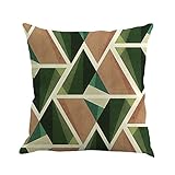 Kissenbezug mit geometrischem Muster, Leinen, quadratisch, für Sofa, Schlafzimmer, Sofa, Auto, Wohnzimmer, mit unsichtbarem Reißverschluss, 45 x 45 cm, Multicolor E, 45 x 45 Centimeters