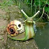 Halloween Schädel Schnecke Skulptur Schnecke Statue,Totenkopf deko Schnecke Figur Handwerk Gartenfiguren,SchäDel Schnecke Harz Garten Statue,Halloween Dekorationen Patio Lawn YardArt Ornamente (Stil2)
