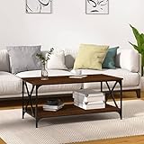 TALCUS Möbel mit Couchtisch Eiche braun 100x50x45 cm Holz und Eisen