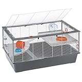 Ferplast Hamsterkäfig, großer Nagerkäfig CRICETI 100, Kleintierkäfig, 2 Etagen mit Rampen Hamsterzubehör inklusive, 95 x 57 x h 50 cm