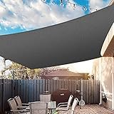 UIRWAY Sonnensegel Rechteck 3x4m Markisensegel, 95% UV-Schutz, Atmungsaktiver Sonnenschutz für Terrasse, Garten, Pergola, Hinterhof - Anthrazit