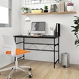 Möbel Computertisch Schreibtisch Schreibtisch MDF Metall schwarz 105x55x72cm