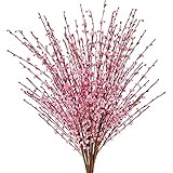 Famibay Künstliche Winter Jasmin Blumen 20 PCS 29.5' Langer Gefälschte Blumen für Zuhause Hochzeit Party Speicher Dekoration (Rosa)