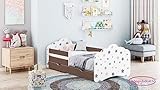 Happy Babies MOBI - Kinderbett 160 x 80 Kinderbett mit Rausfallschutz & Bettkasten | Jugendbett mit farbigem Aufkleber | Kinderbett mit Matratze 80x160 | Kinder-Bett für Mädchen & Jungen (M40)