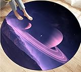 DUDSME Space Stars Runder Teppich, Kreisteppich Teppich für Wohnzimmer Schlafzimmer Sofa Dekor Spielbodenmatte 120cm